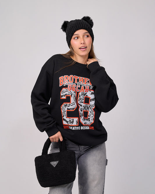 Classic 28 Oversized Sweatshirt – Black Style”