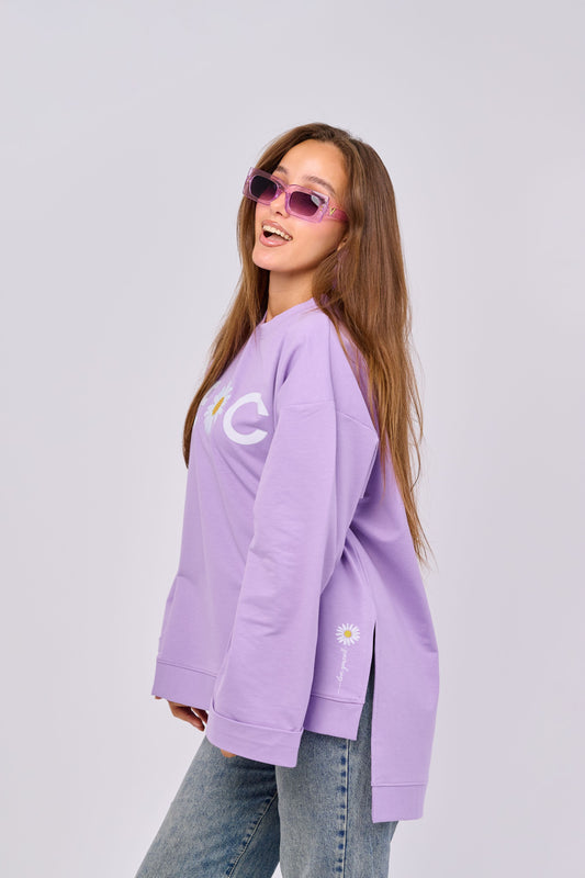 Peace – Oversized Printed Cotton T-shirt | 100% Comfy Fabric – Long Back with Side Slits