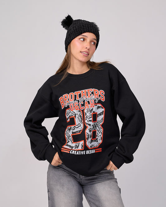 Classic 28 Oversized Sweatshirt – Black Style”