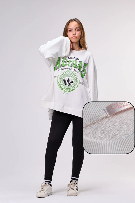 RETRO SPORTS "FRENCH TERRY" || Summer Premium Cotton Oversize Tshirt with Side Slits & Wide Bell Sleeves