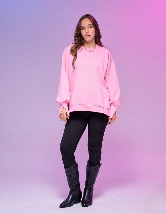 WINTER BLANK || Oversize winter Sweatshirt heavyweight premium cotton with Side Slits & Split Cuff Rib Knit