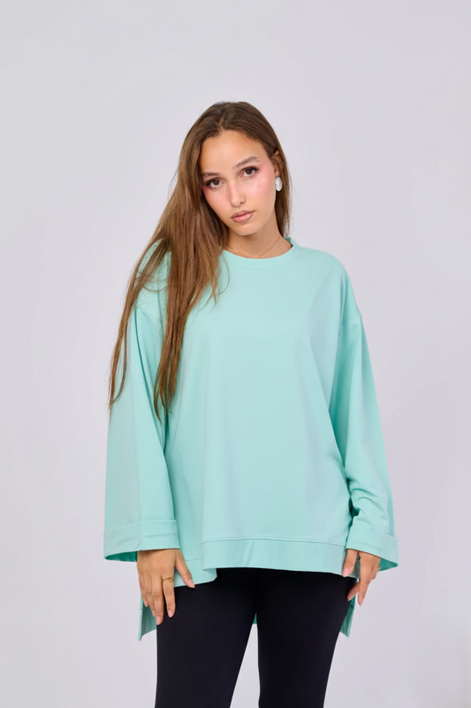 SUMMER BLANK || Summer Premium Cotton Oversize Tshirt with Side Slits & Wide Bell sleeves