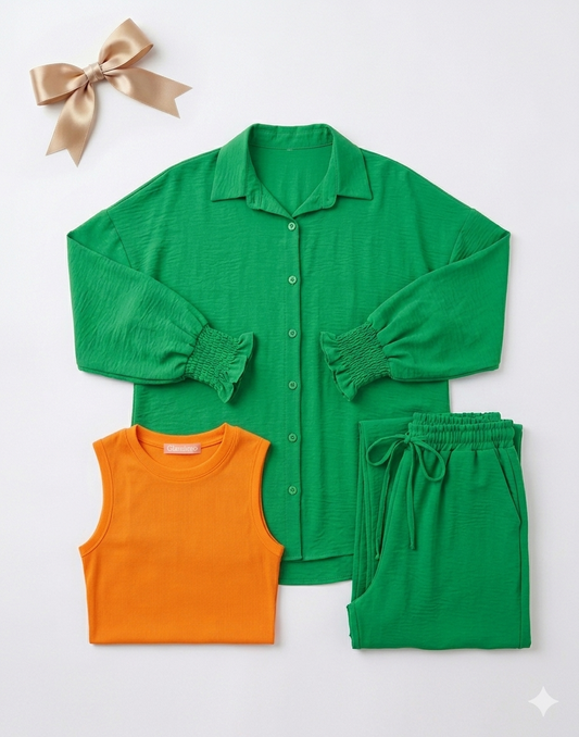 Get Oversize Pure Linen Suit With Sleeveless Basic And Save More