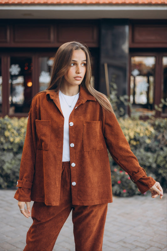 Ribbed Velvet Set "brown"
