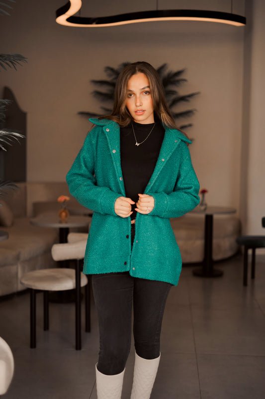 Fluffy Wool chemise "sea green"