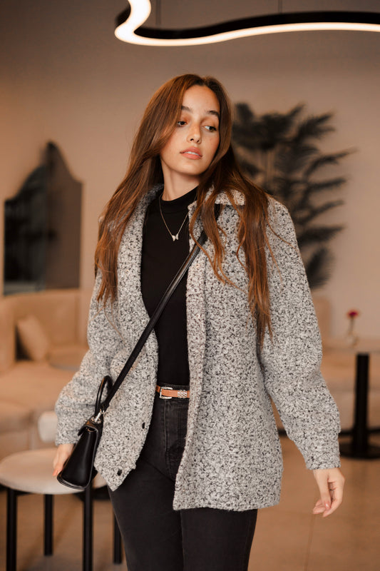 Fluffy Wool chemise "gray"