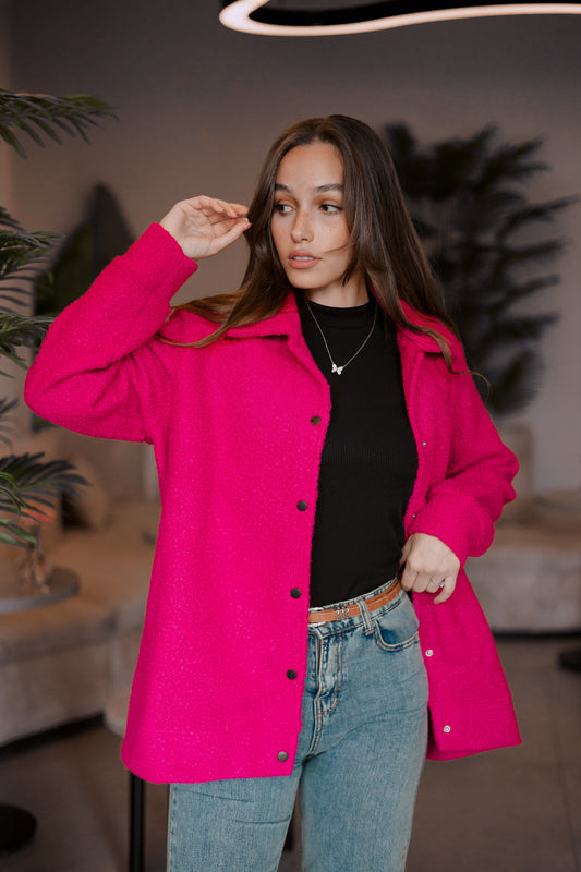 CLOUD HUG || Cozy deep pink Fluffy chemise winter