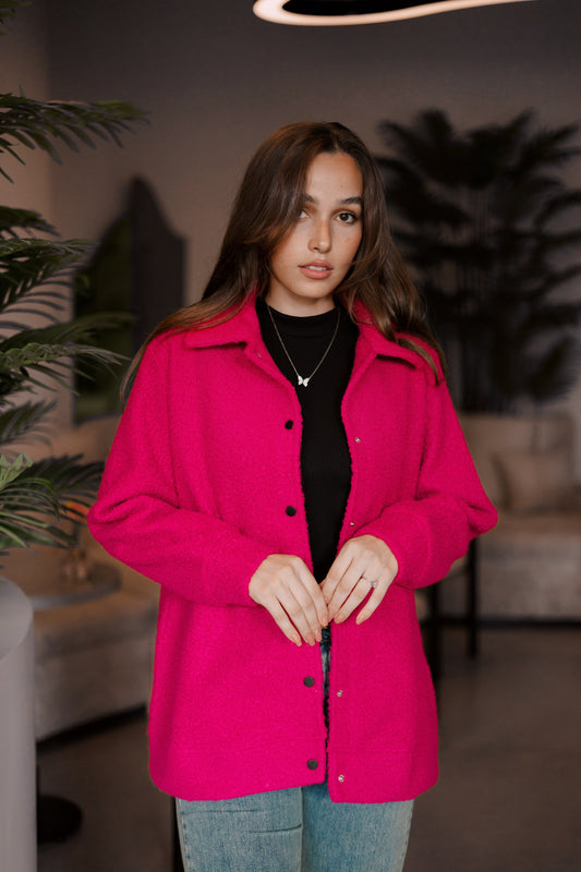 CLOUD HUG || Cozy deep pink Fluffy chemise winter