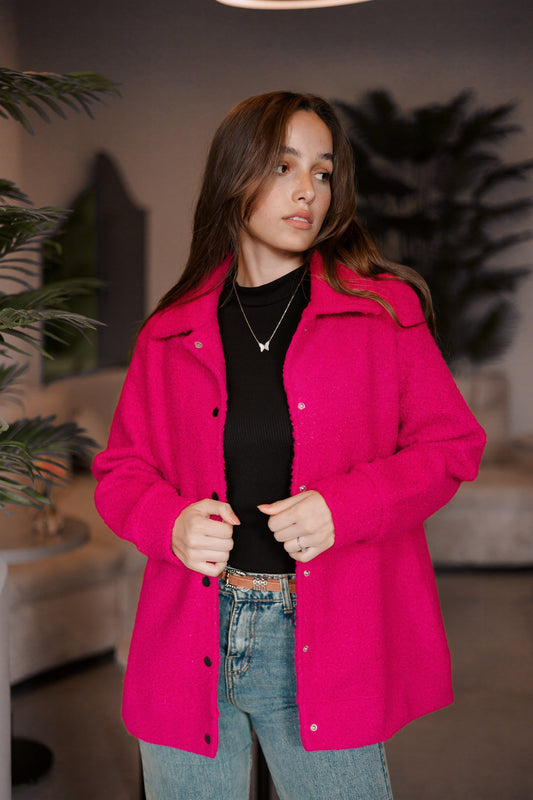 CLOUD HUG || Cozy deep pink Fluffy chemise winter