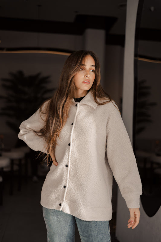 Fluffy Wool chemise "beige"