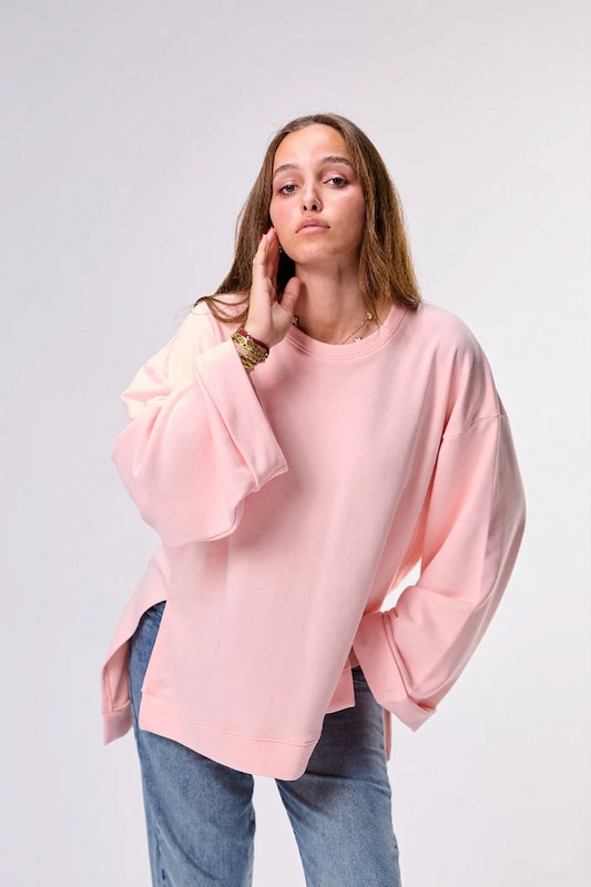 SUMMER BLANK || Summer Premium Cotton Oversize Tshirt with Side Slits & Wide Bell sleeves