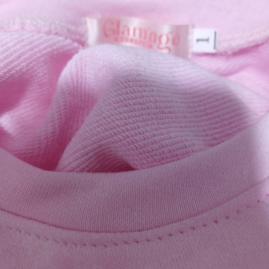 DUSTY VIBES "BABY TERRY" || Pink All Season Baby Touch Cotton Top with Side Pleats & Side Slit