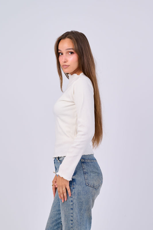 100% Cotton Ribbed Top – Fully Opaque
