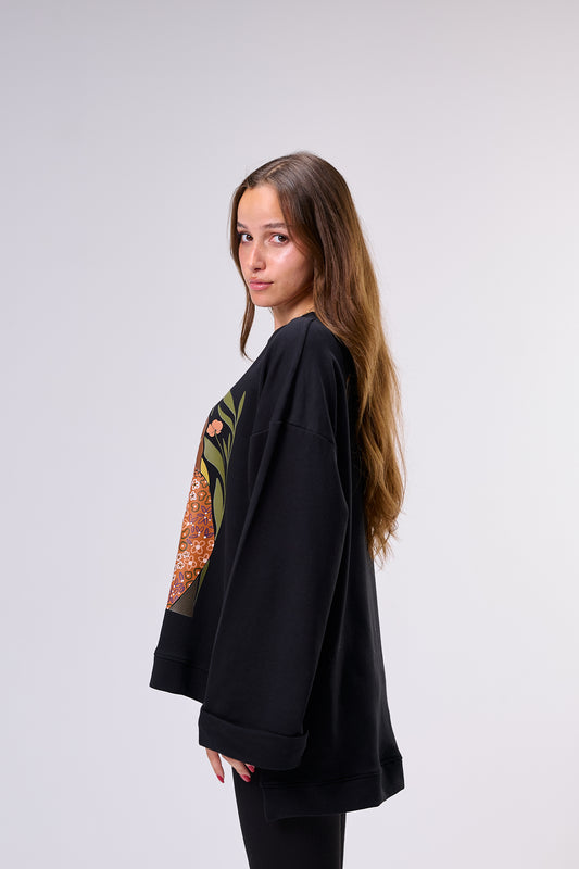 – Oversized Printed Cotton T-shirt | 100% Comfy Fabric – Long Back with Side Slits