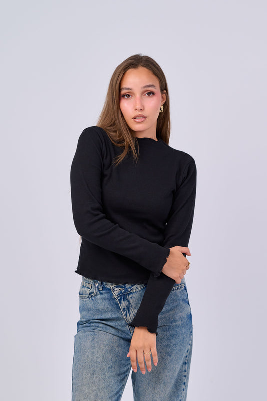 100% Cotton Ribbed Top – Fully Opaque