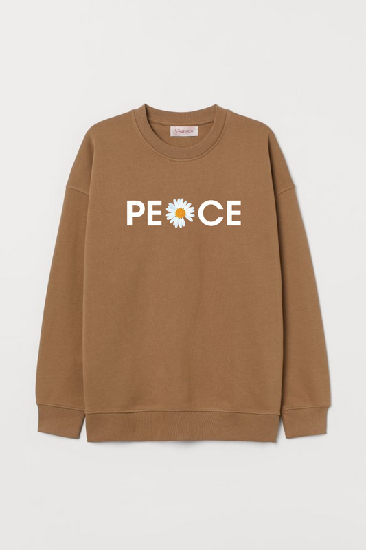 "Peace" over Size sweatshirt