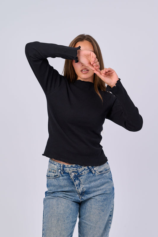 100% Cotton Ribbed Top – Fully Opaque