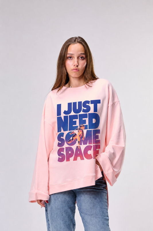 I JUST NEED MORE SPACE || Summer Premium Cotton Oversize Tshirt with Side Slits & Wide Bell Sleeves