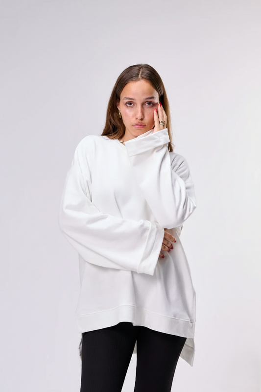 SUMMER BLANC || Summer Premium Cotton Oversize Tshirt with Side Slits & Wide Bell sleeves