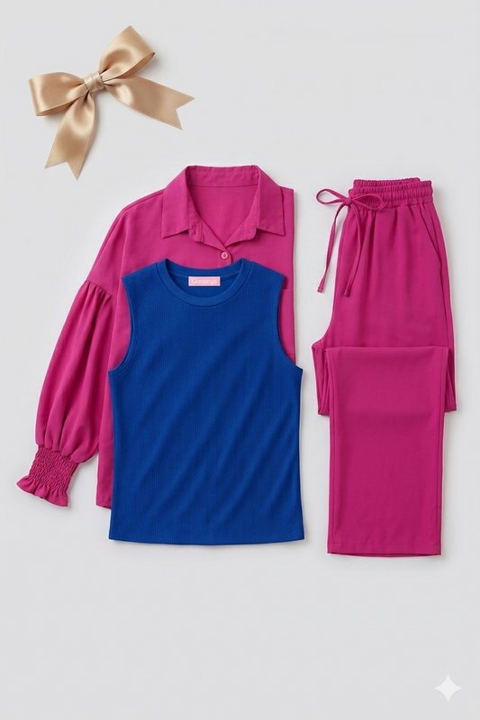 Get Oversize Pure Linen Suit With Sleeveless Basic And Save More