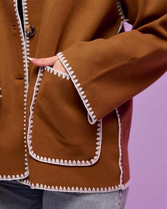 ROYAL WOOL || Blend Scarf Jacket