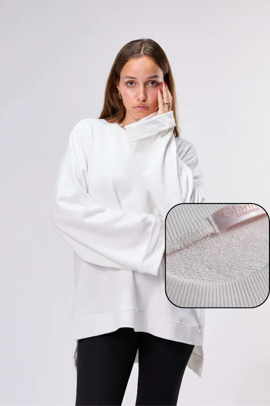 SUMMER BLANK "FRENCH TERRY" || Summer Premium Cotton Oversize Tshirt with Side Slits & Wide Bell sleeves
