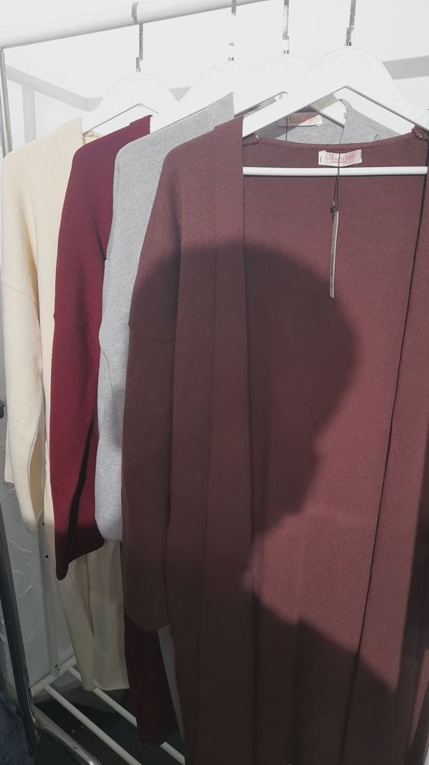 PURE KNIT CARDIGAN || Premium Cozy Soft-Touch Longline Open-Front Layering Cardigan